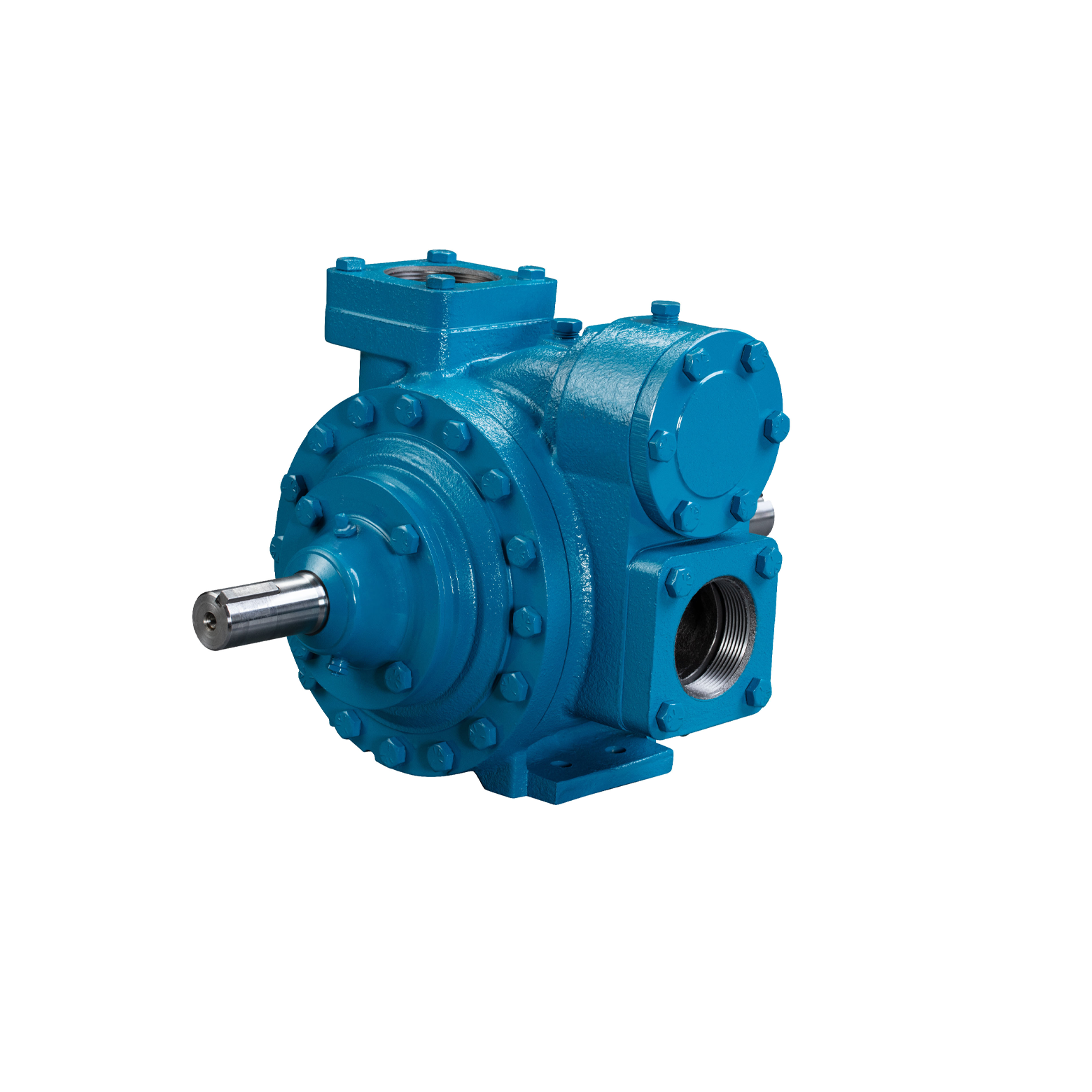 A blue rotary sliding vane pump