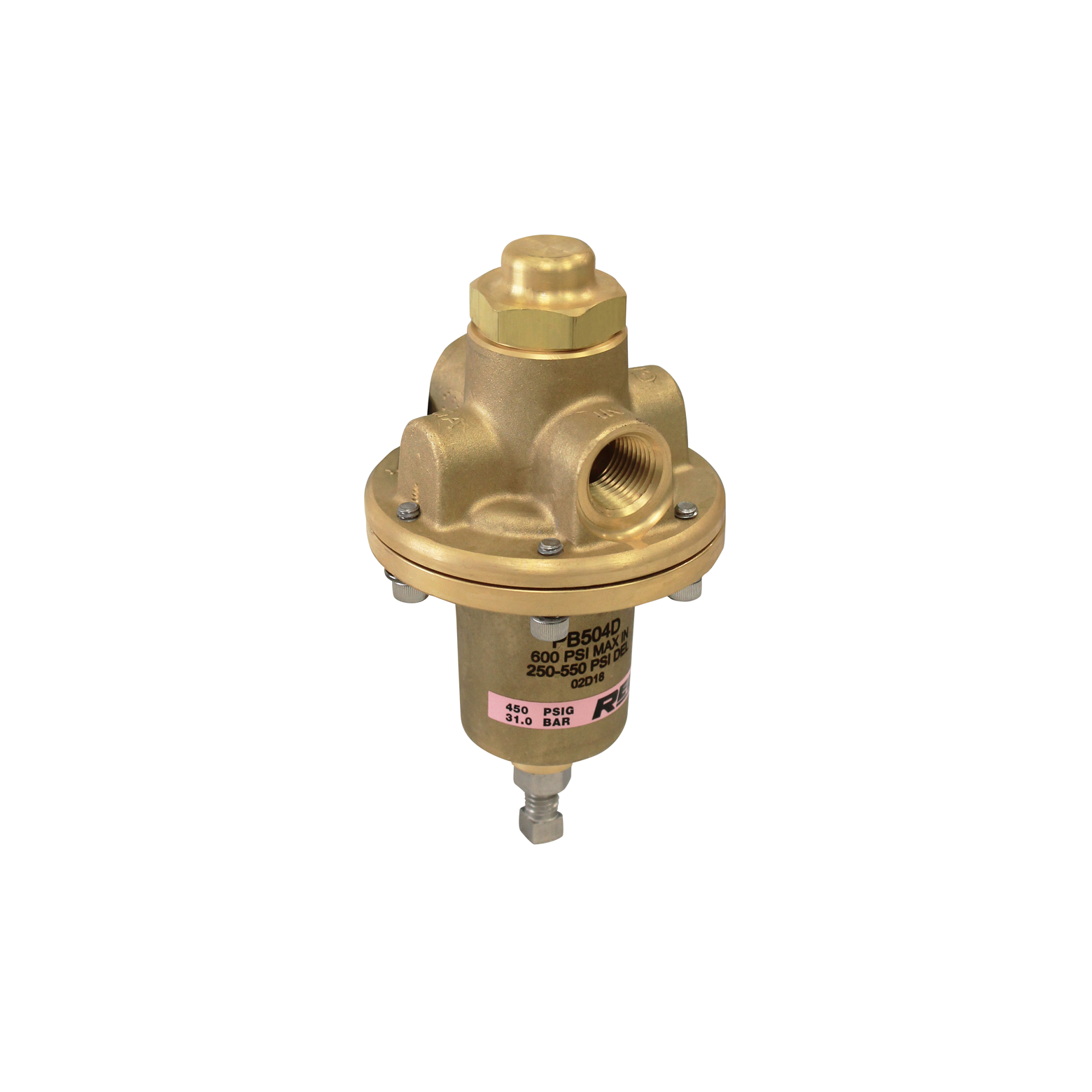 Rego PB series pressure builder, brass