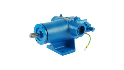 A blue gear pump